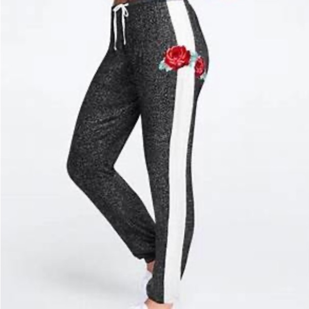 PINK cozy classic black pants